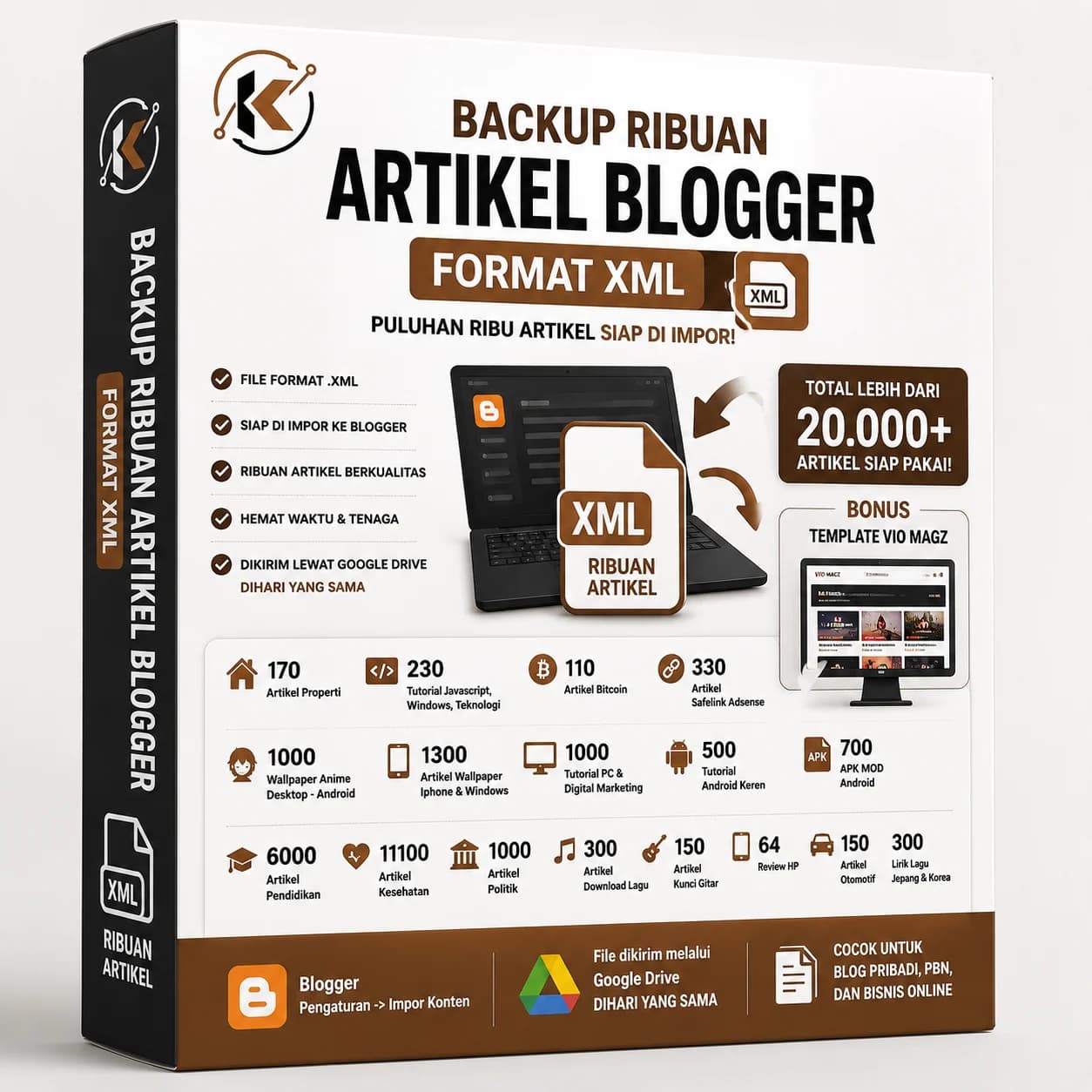 24.000+ Artikel Blogger XML + Bonus Template VioMagz