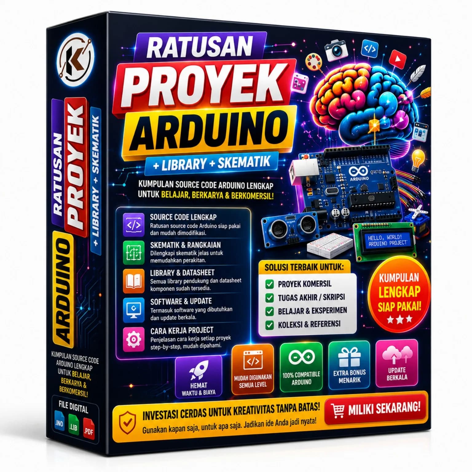 Ratusan Proyek Arduino Lengkap + Source Code, Library & Skematik