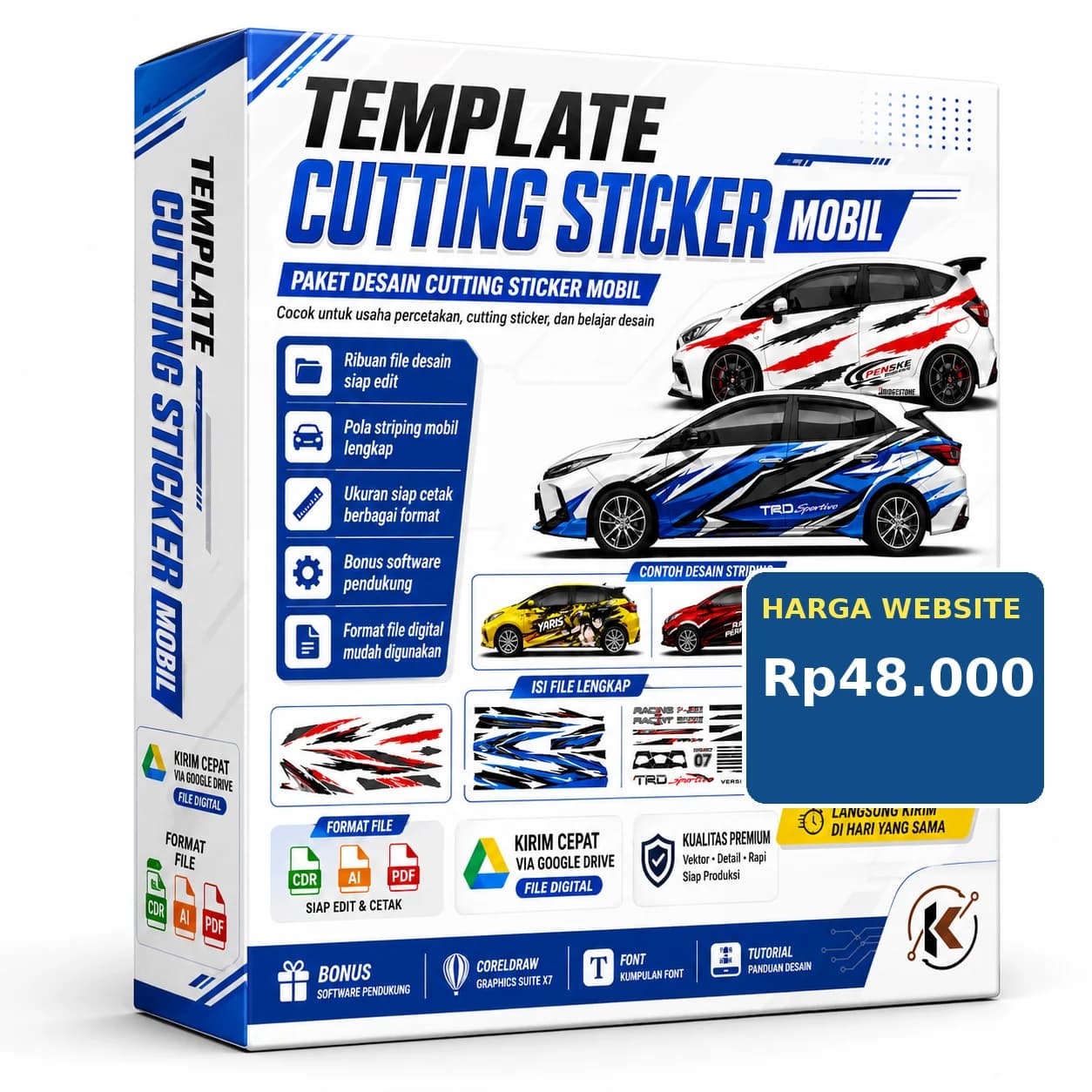 Ribuan Template Cutting Sticker Mobil – File CDR Siap Edit